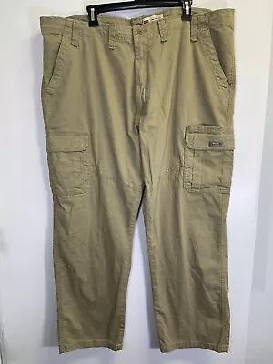 Wrangler Cargo Pants Men’s 44X30 Relaxed Fit Elmwood Khaki Stretch Flex • $14.18