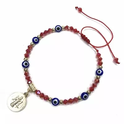 Saint Benedict Evil Eye Bracelet Adjustable San Benito Mal De Ojo Pulsera Amulet • $10.99