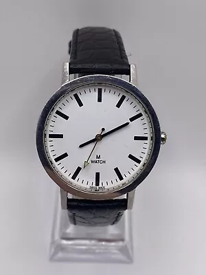 Mondaine M7606 39mm Quartz Minimalist Mens M Watch White Face Leather Strap • $86.04