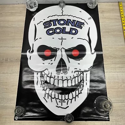 Stone Cold Steve Austin Skull Poster WWF Wrestling Vintage 1998 Unused 22x34 P43 • $40