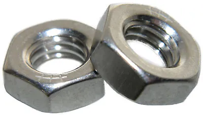 Stainless Steel Fine Thread Thin Jam Half Height Hex Nuts 7/16-20 Qty 10 • $9.15