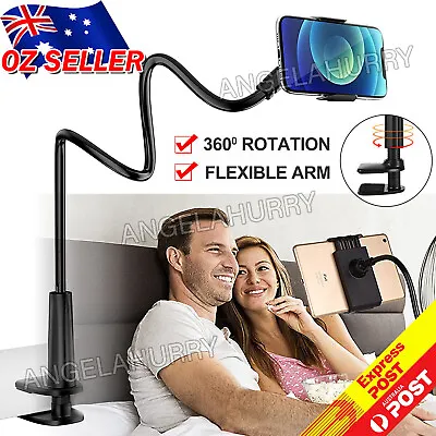 Mobile Phone Flexible 360° Clip Mount Stand Holder Bed Desktop Bracket Clamp NEW • $12.88