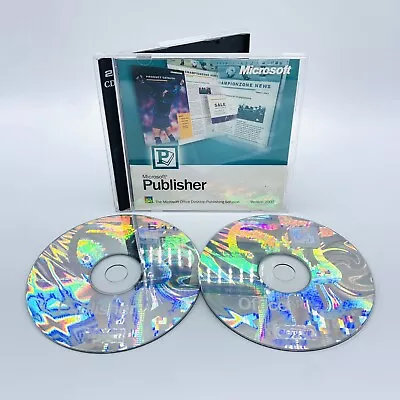 Microsoft Publisher W/ Product Key 2-Disc CD Set Version 2002 Windows PC TESTED • $19.99