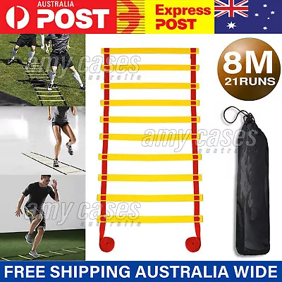 8M Agility Speed Sport Trainning Ladder Soccer Fitness Boxing 21Runs Bag Gym MEL • $17.96