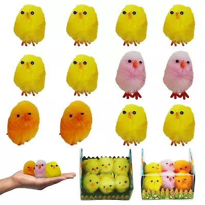 Multicoloured Fluffy Plush Easter Chenille Chicks Egg Hunt Bonnet Decoration • £7.39