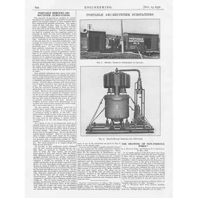 Portable Mercury Arc Rectifier Substations 2x Vintage Engineering Prints 1931 • $18.64