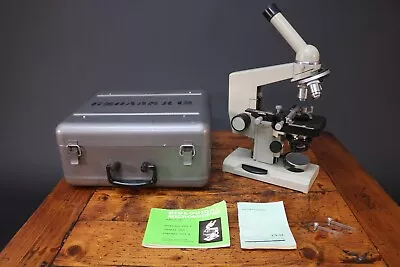 Russian Biolam Microscope Vintage With Case Slides Stage Micrometer And More • £99.99