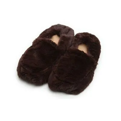 Warmies Brown Slippers Microwaveable Fluffy Adult UK Size 3-7 • £14.99