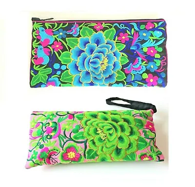 Hippie BOHO Ethnic TRIBAL Thai Embroidery Hmong Cosmetic Bag Clutch Pouch Women • $9.95