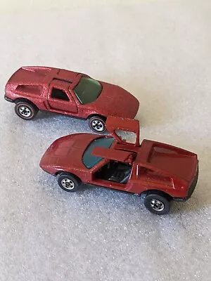 2 Vintage 1970 Hot Wheels Redline Mercedes Benz C-111 Hong Kong Metallic Red • $14.99