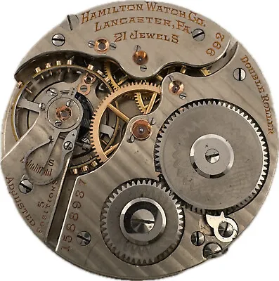 Antique 16S Hamilton 21J Mechanical Railroad Pocket WatchMovement 992 Montgomery • $190