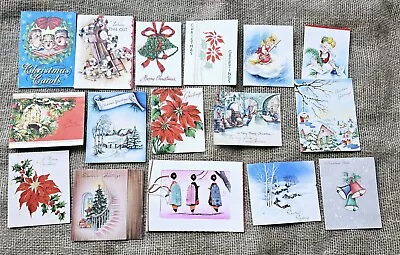 Vintage Christmas Cards Lot Of 16 Used 1950 To 1960s • $12.99