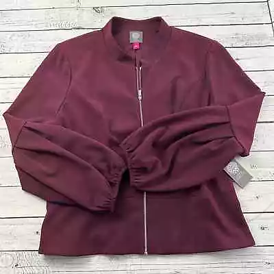 NEW Vince Camuto Full Zip Blazer Jacket Women's XL Cabernet Maroon $129 • $31.49