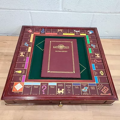 Franklin Mint Monopoly Collectors Edition Cherry Wood Board Game 1991 • $129.99