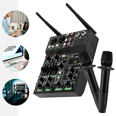 4 Channel Sound Audio Mixer Bluetooth USB DJ Live Studio Mixing Console USA • $82