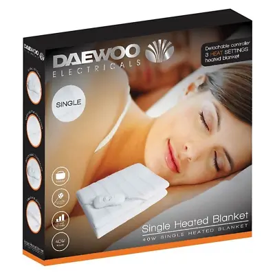 £27.50 • Buy Daewoo Blanket White Single, Double, King Home Washable Heated Electric