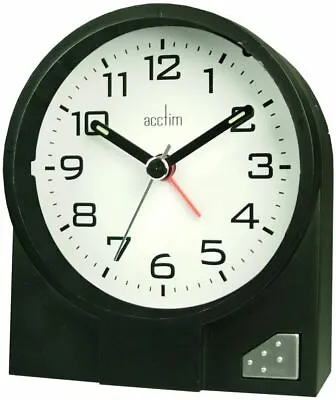 £11.95 • Buy Acctim Leon Black Crescendo Bi Alarm Clock With Luminous Hands