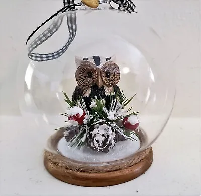 Mackenzie Childs COURTLY CHECK OWL CLOCHE ORNAMENT  New In Box • $58