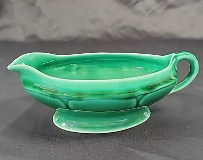 Vintage Mt. Clemens Pottery Petalware USA  - Dark Green    Gravy Boat   • $9.95