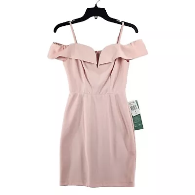 New B Smart Pink Cold Shoulder Spaghetti Strap Party Prom Dress Juniors Sz 5  • $24.79