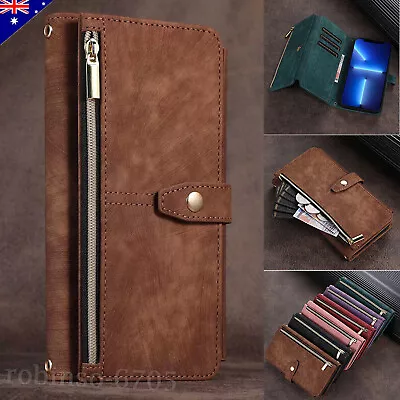 For Samsung S23 Ultra S22 Plus S21 S20 S10 Case Leather Zipper Wallet Flip Cover • $21.59