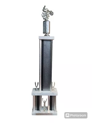 Motorcycle Trophy 29  Tall Plastic Black Clearfield MX Motocross 1st Place • $29.70