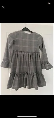 Girls Smart Grey And Pink Check Dress By Mayoral Age 8 • £10