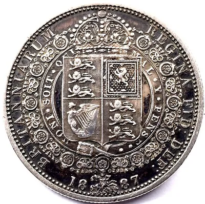 £39.95 • Buy Coin Silver 1887 Jubilee Head Victoria Half Crown British Pin Badge Nice Gift 