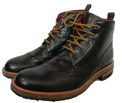 Dsquared Men’s Combat Boots Black Ankle High Wing Tip Tractor LaceupSize 42 1/2 • $275