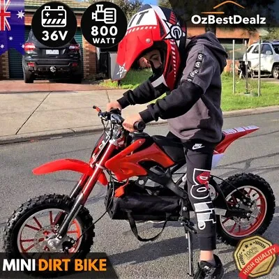 Mini 36V Electric Dirt Bike For Kids Ride On Bike 800 Watt Motorbike Toy Steel  • $619