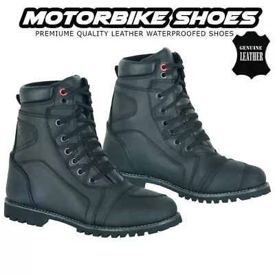 Motorbike Waterproof Boots For Rider Motorcycle Riding Leather Shoes CE Armoured • $68.37