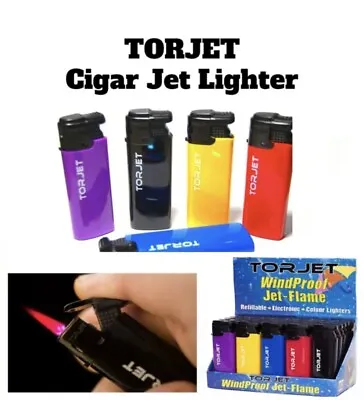 £3.99 • Buy 4 X TORJET CIGAR WINDPROOF TURBO JET FLAME ELECTRONIC LIGHTER (Refillable)