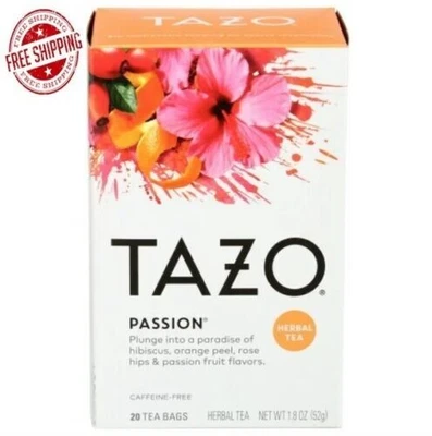 £5.45 • Buy 20 Tea Bags TAZO Herbal Tea, Passion, Caffeine-Free, Tea Bags 20 Count Box..