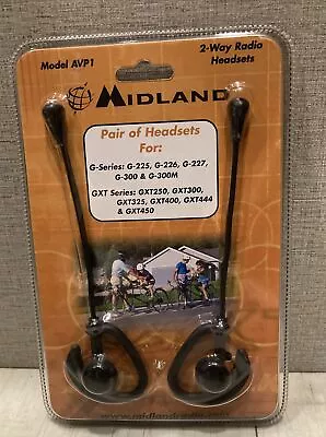 Midland AVP1 2-Way Radio Headsets W Boom Mic 2PACK Works W/Midland G-225 G-227 • $9.99