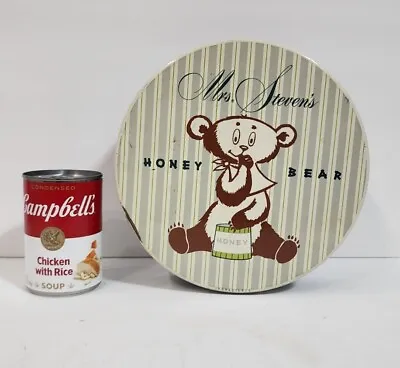 Vtg Mrs Steven's Candy Tin Honey Bear Farm Powers Lake WI Mascot 8  2lb READ! • $31.50