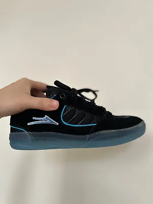 RARE - Lakai Carroll “Mike Carroll” Skate Shoes Black Suede / Blue - Size 5 • $145