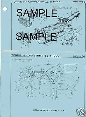 1953 1954 1955 1956 - 1958 Morris Minor Series Ii 1000 Parts Crash Sheets Mf Re  • $12.99