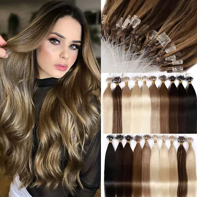 200PCS THICK 100% Remy Human Hair Extensions Micro Loop Nano Bead Ombre Balayage • $108.25