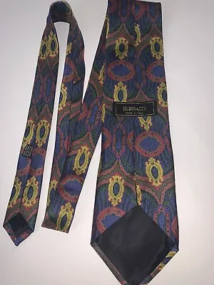 Rubinacci Mens Multi Color 100% Silk Italian Neck Tie 57” X 4” Vintage • $4.95