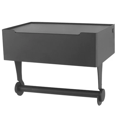 $45.06 • Buy Black Toilet Paper Holder With Shelf Wipes Dispenser For Bathroom With BlknG