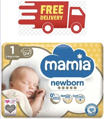 Size 1 Nappies Mamia Newborn Nappies With Wetness Indicator Cord Friendly Soft • £5.41