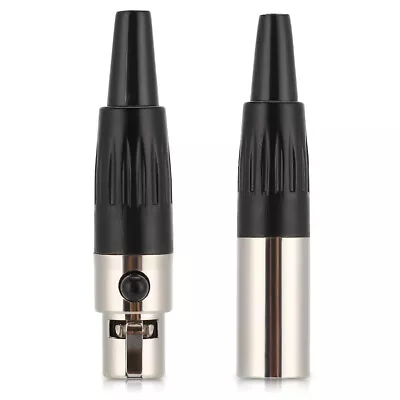 1 Pair Pure Copper Casing Pins 3 Core MINI XLR Connector DIY Cable Wel GDS • £7.87