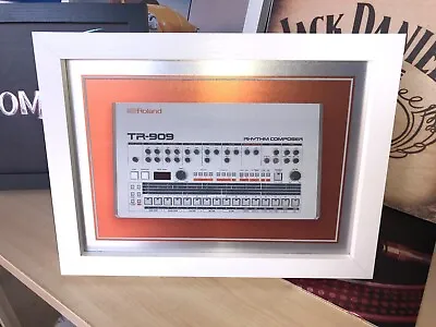 A4 Framed Roland TR 909 Drum Machine Print On Aluminium 10  X 13  Inc Frame  NEW • $43.16