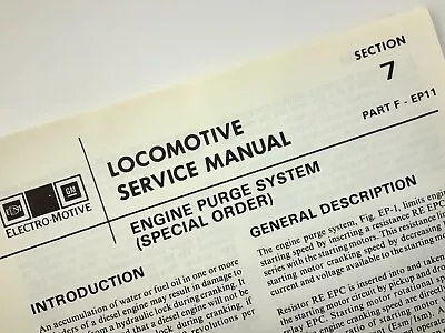 $24.50 • Buy Engine Purge System Locomotive Service Manual SD40-2 1983 EMD AA251