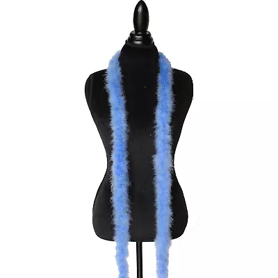 Azure Blue 15 Grams Marabou Feather Boa 6 Feet Long Crafting Sewing Trim • $8.95