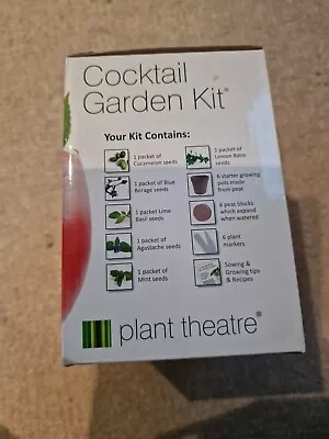 Grow Your Own Cocktail Garden Kit Plant Theatre: Cucamelon Basil Mint Borage • £8