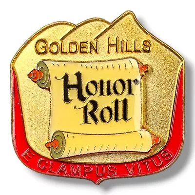 E Clampus Vitus ECV Golden Hills Honor Roll Gold/Red Scroll Pin • $29.99