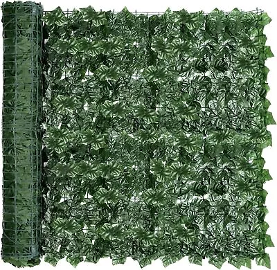 3M Roll Artificial Hedge Garden Fake Ivy Leaf Privacy Fence Screening Wall Panel • £3.88