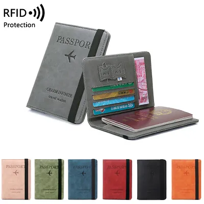 Travel Passport ID Card Wallet Holder Cover RFID Blocking Leather Purse Case US • $8.47