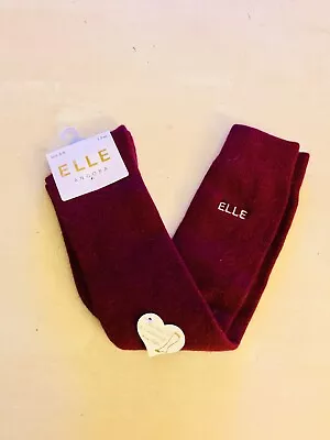 £18 • Buy 1 Pair NEW Elle Knee High Ladies Red Wine Angora Mix Socks Size 4-8